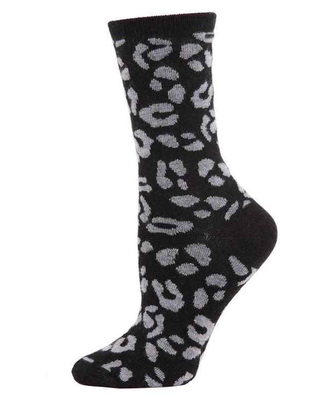 Leopard Animal Print Cashmere Womens Crew Socks Product Image