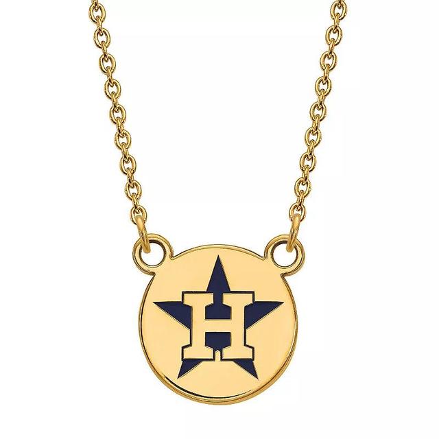 LogoArt Houston Astros Enamel Logo Link Necklace, Womens 14k Gold Plated Product Image