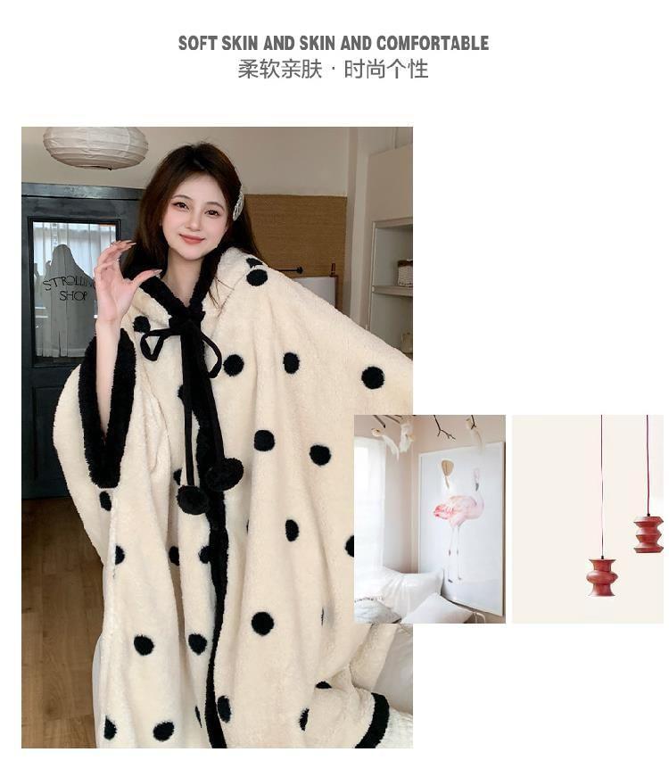 Dotted Flannel Pajama Robe Product Image