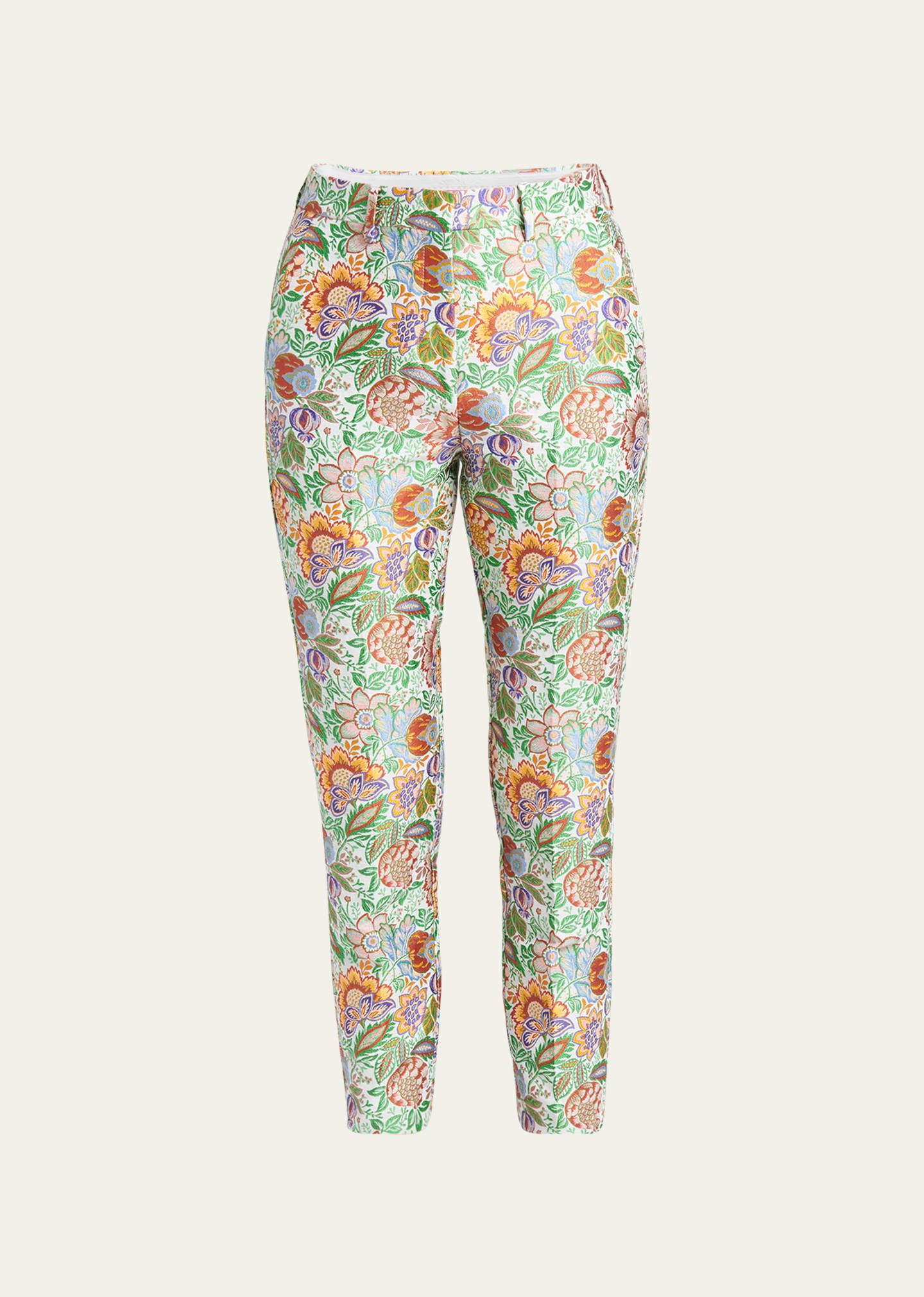 Tree of Life Brocade Cropped Slim Pants Product Image