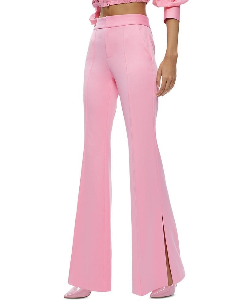 Alice and Olivia Danette Mid Rise Flare Leg Slit Pants Product Image