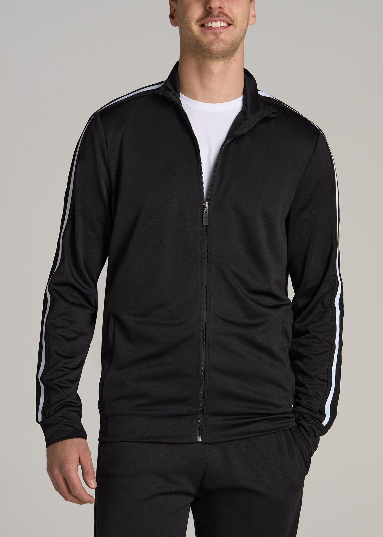 Athletic Stripe Tall Men's Jacket in Black-White Stripe Male Product Image