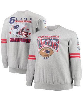 Mens Heathered Gray New England Patriots Big and Tall Allover Print Pullover Sweatshirt Product Image