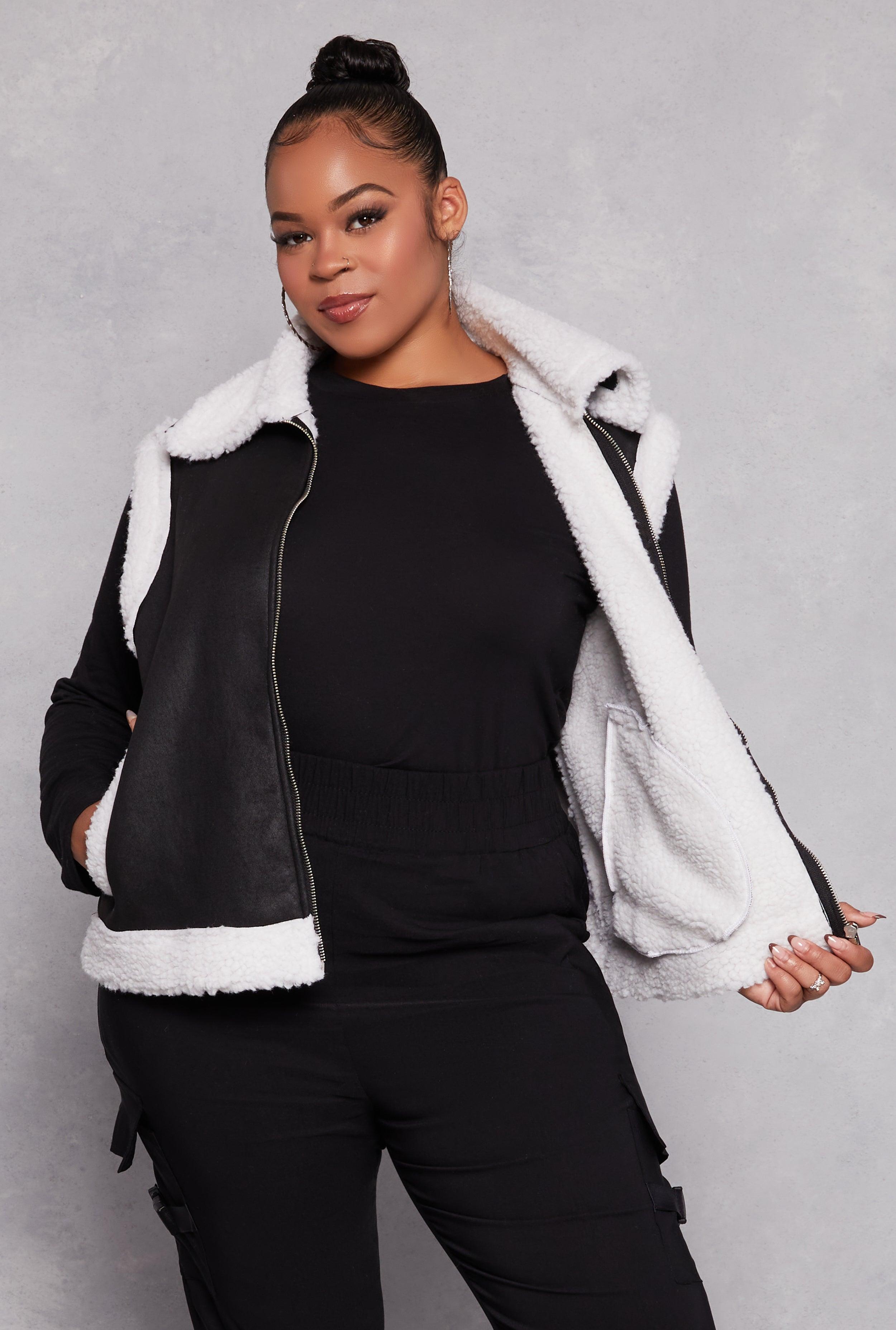 Womens Plus Size Almost Famous Faux Suede Vest Product Image