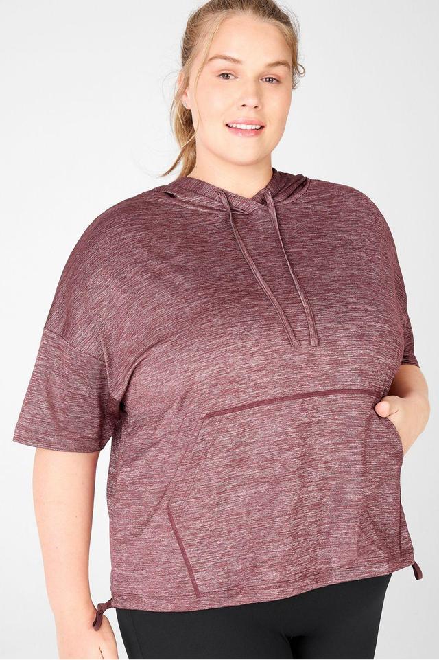 Fabletics Bea Short-Sleeve Hoodie Womens Rust Heather plus Size 4X Product Image