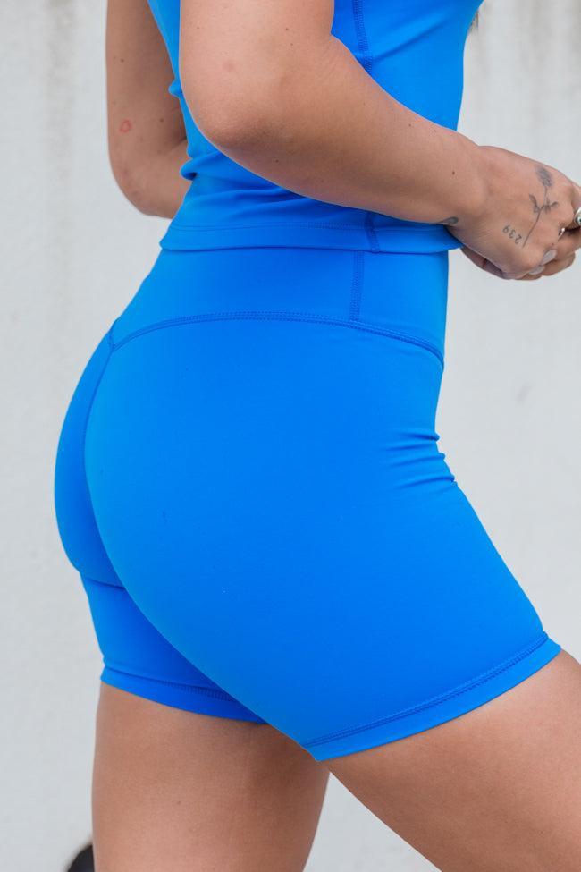 Pushing Forward Cerulean Blue Biker Shorts Product Image