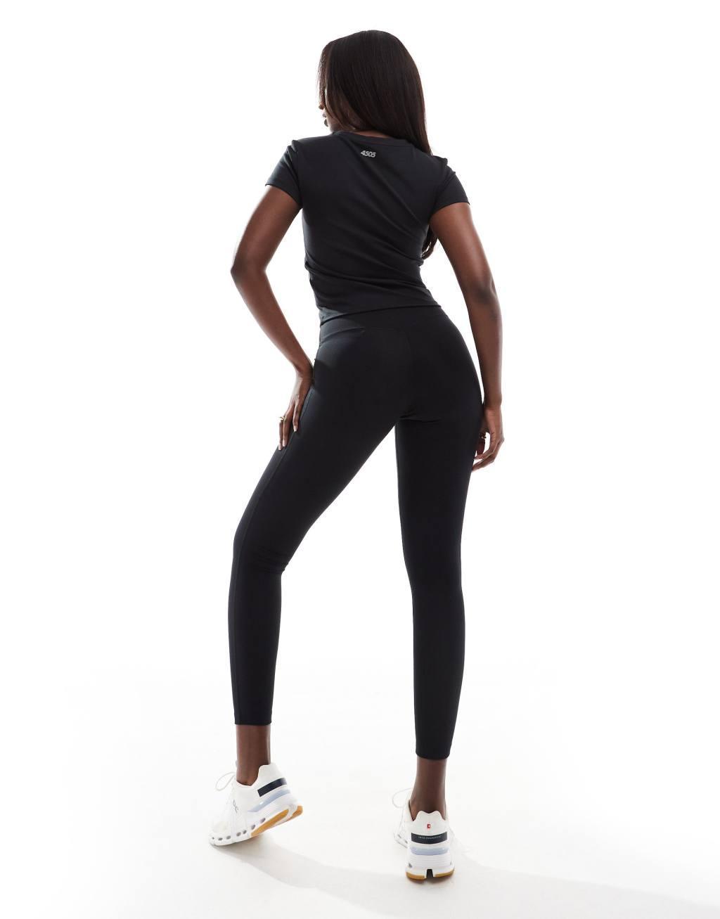 ASOS 4505 Tall Icon yoga soft touch gym leggings in black Product Image