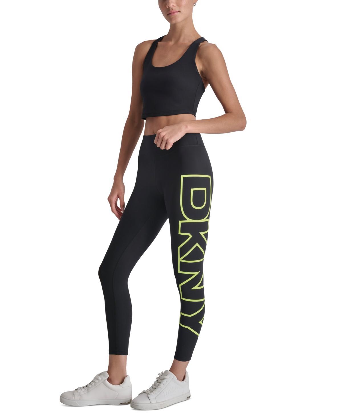 Dkny Sport Womens High-Rise Logo Graphic 7/8 Leggings - Black Product Image