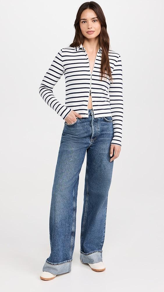 Madewell Grill Long Sleeve Zip Top | Shopbop Product Image