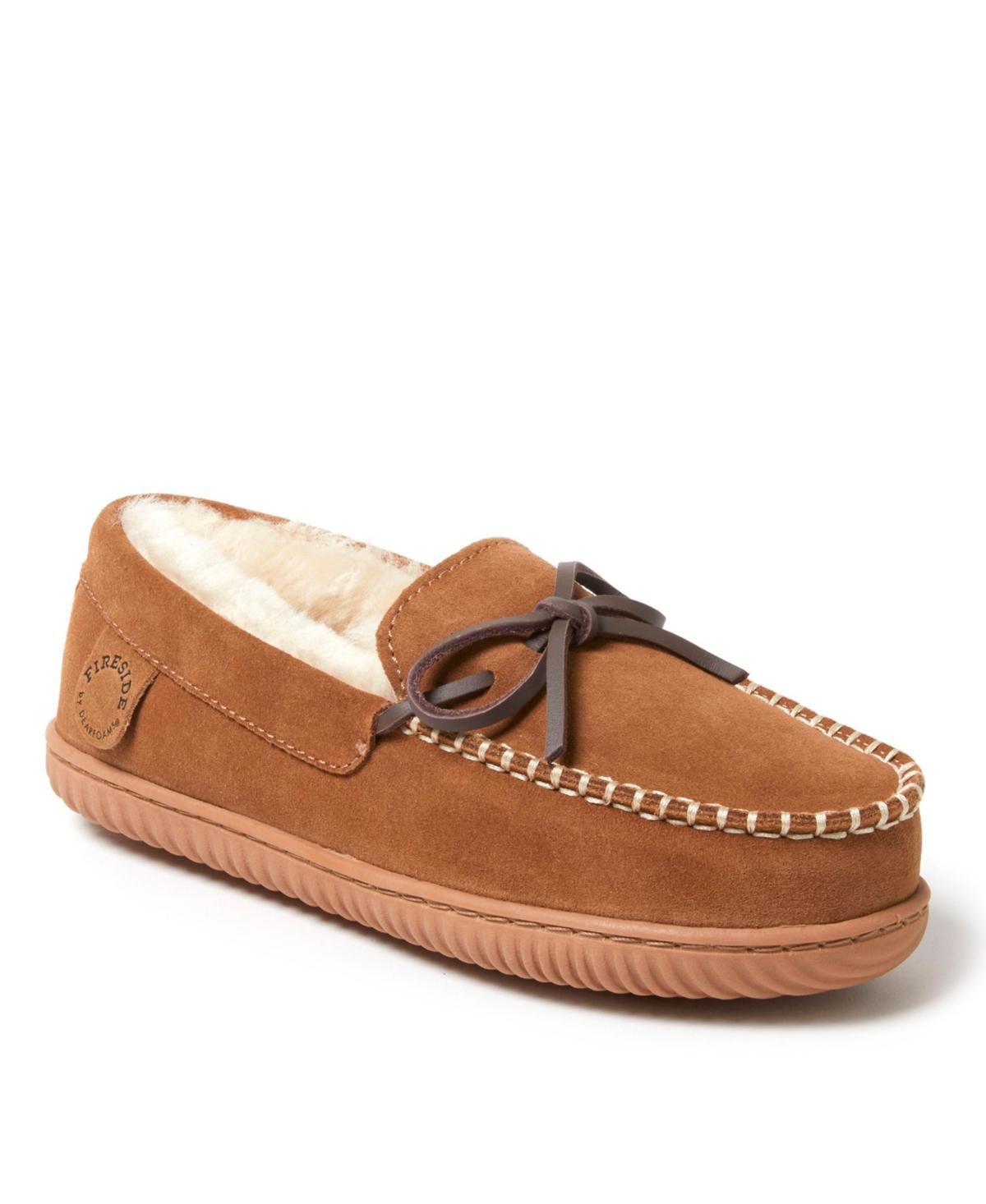 Fireside by Dearfoams Alice Springs Womens Shearling Moccasin Slippers Product Image