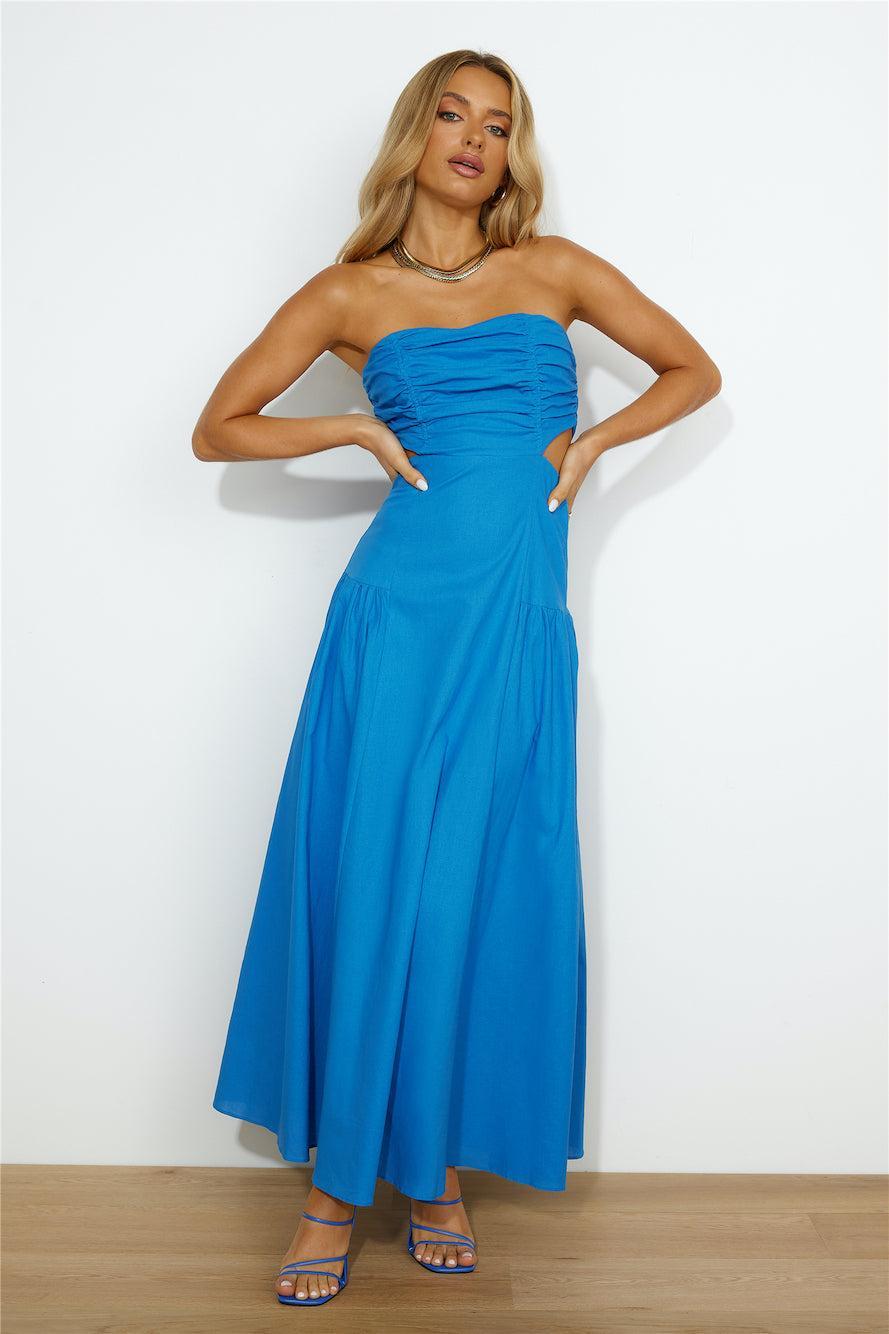 Garden Dance Maxi Dress Blue  Product Image