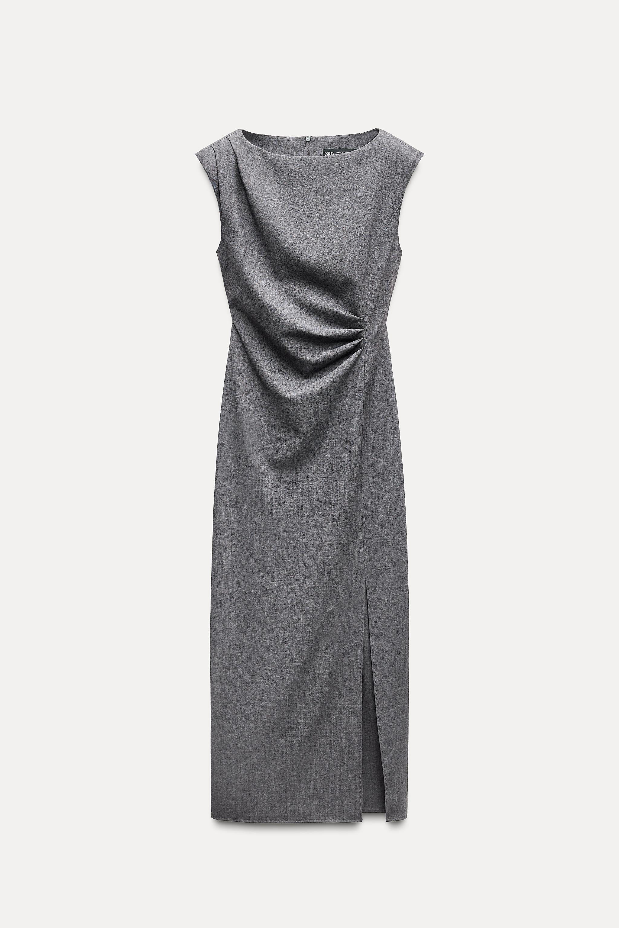 PLEATED WAIST MIDI DRESS Product Image