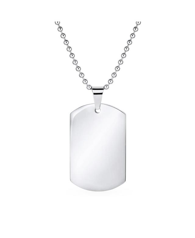 Bling Jewelry X-Large Plain Simple Basic Cool Mens Identification Military Army Dog Tag Pendant Necklace For Men Polished Black Gold Stainless Steel 2 Product Image