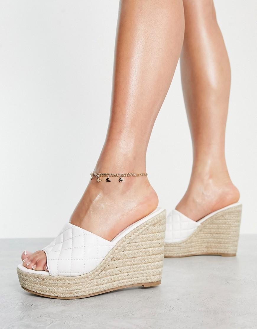 Glamorous quilted espadrille wedge sandals Product Image