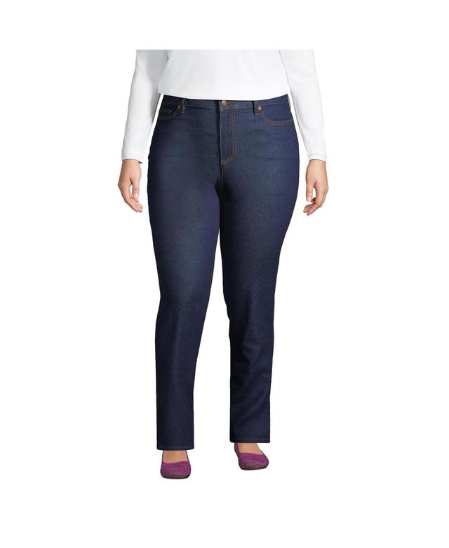 Plus Size Lands End Recover Straight-Leg Jeans, Womens Blue Tide Blue Product Image