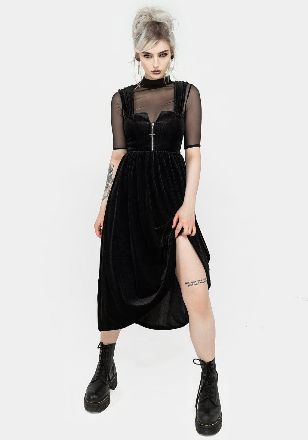 Heartless Zip Front Midi Dress Product Image