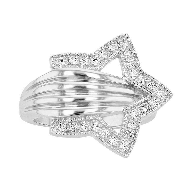 Rosabella Sterling Silver Cubic Zirconia Star Ring, Womens product image