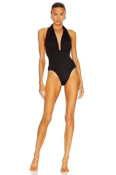 Norma Kamali Halter Low Back One-Piece Swimsuit Product Image