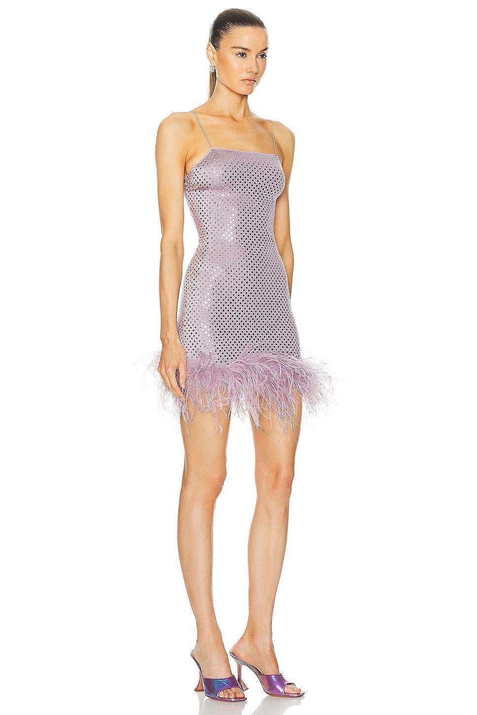 Oseree Disco Plumage Mini Dress in Purple Product Image