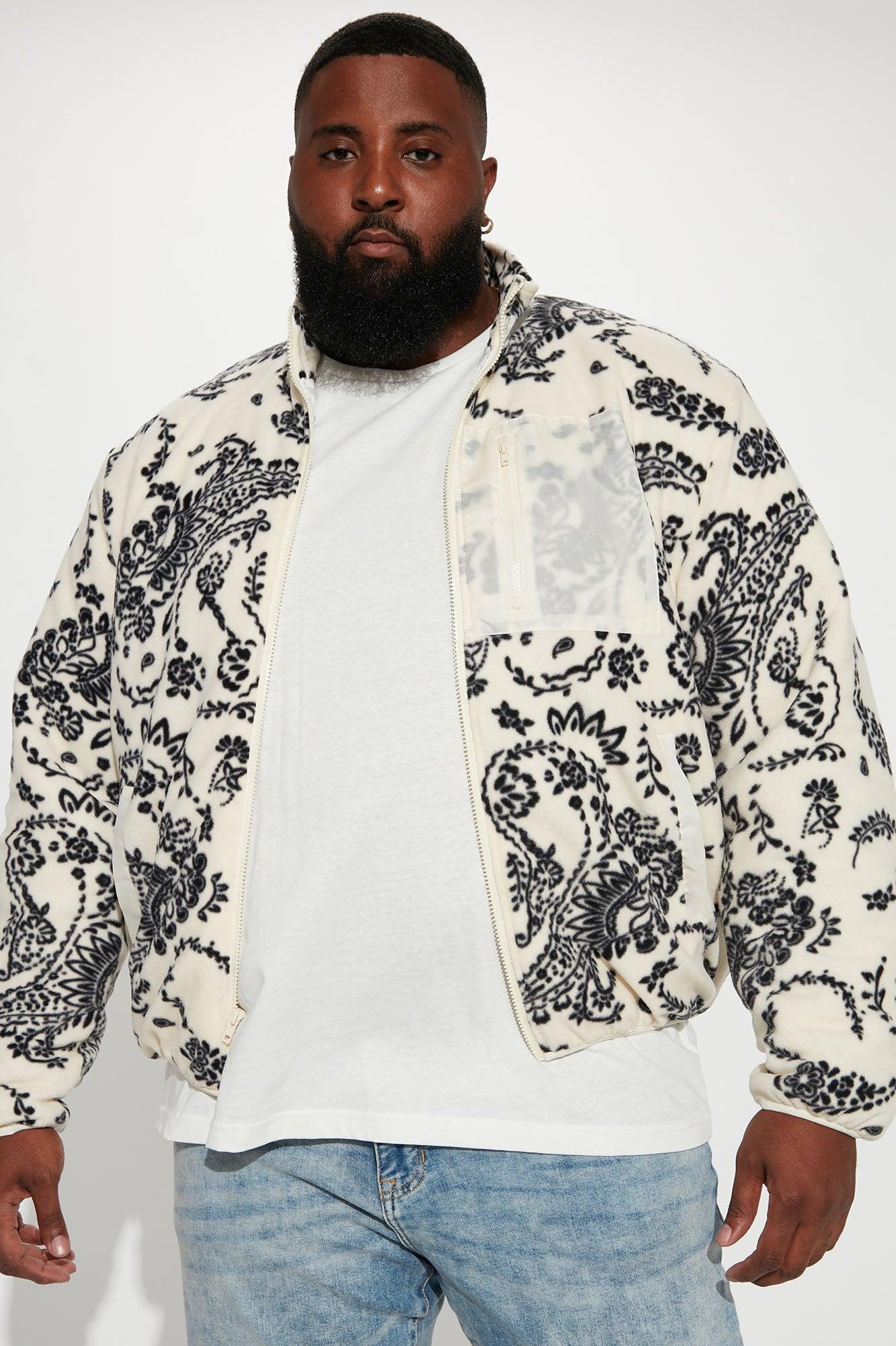 Going Up Paisley Printed Fleece Jacket - Cream/combo Product Image