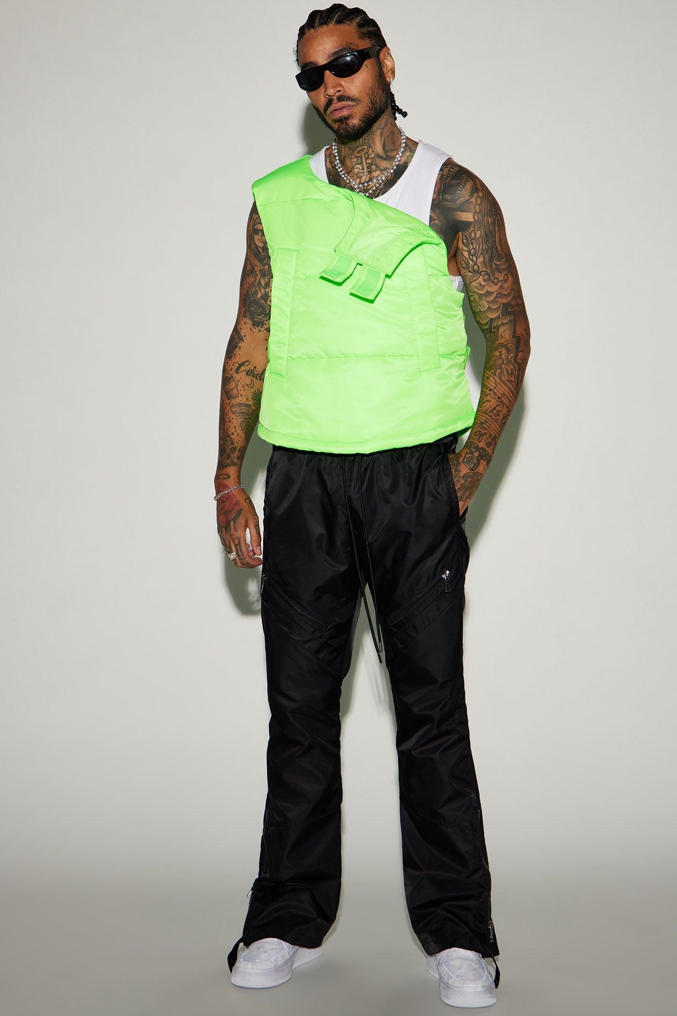 Detroit Velcro Puffer Vest - Lime Product Image