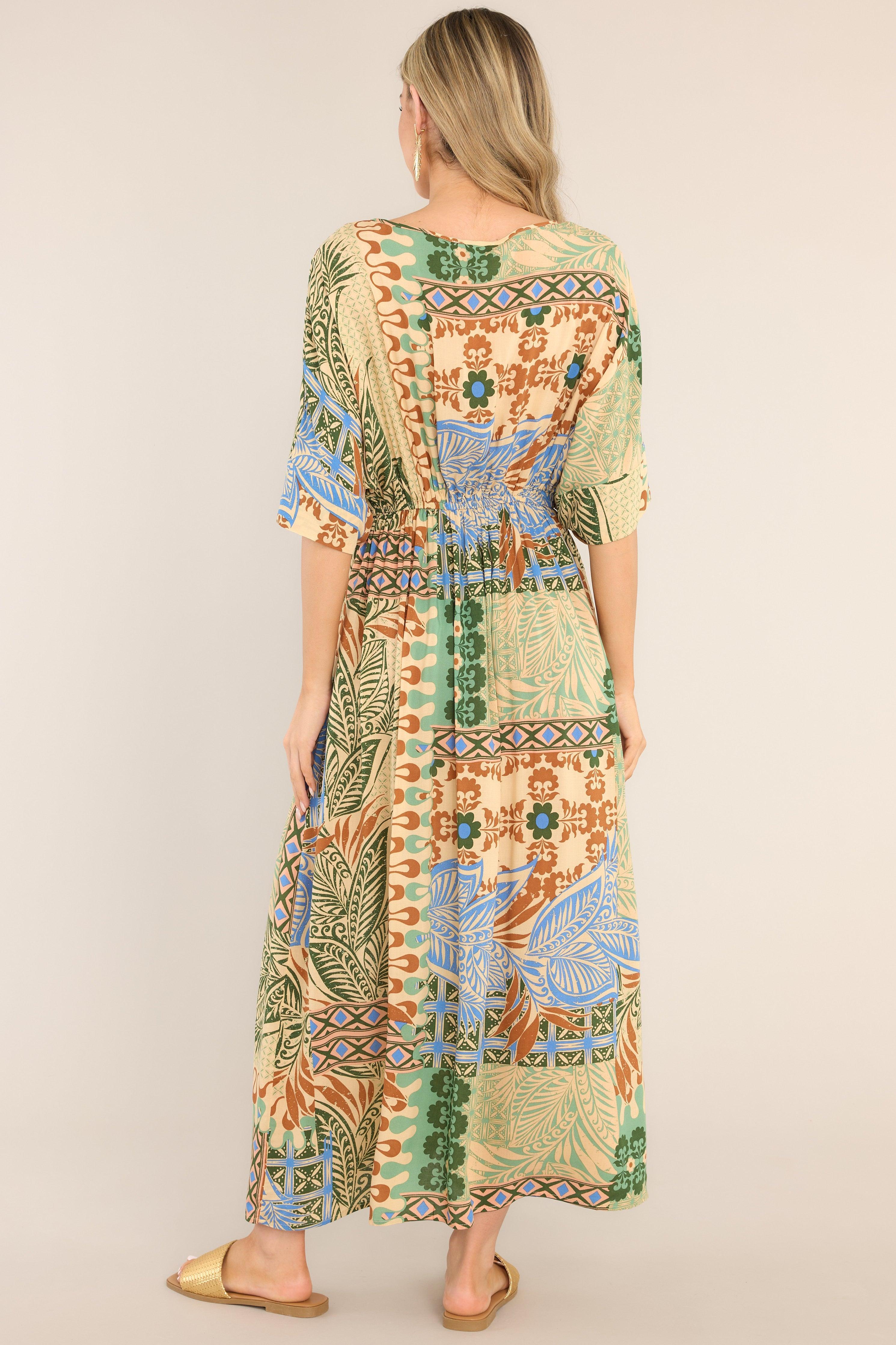 My Top Five Beige Tropical Print Maxi Dress Product Image