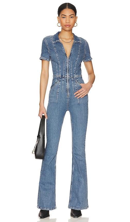 Free People Jayde Denim Flared Jumpsuit Product Image