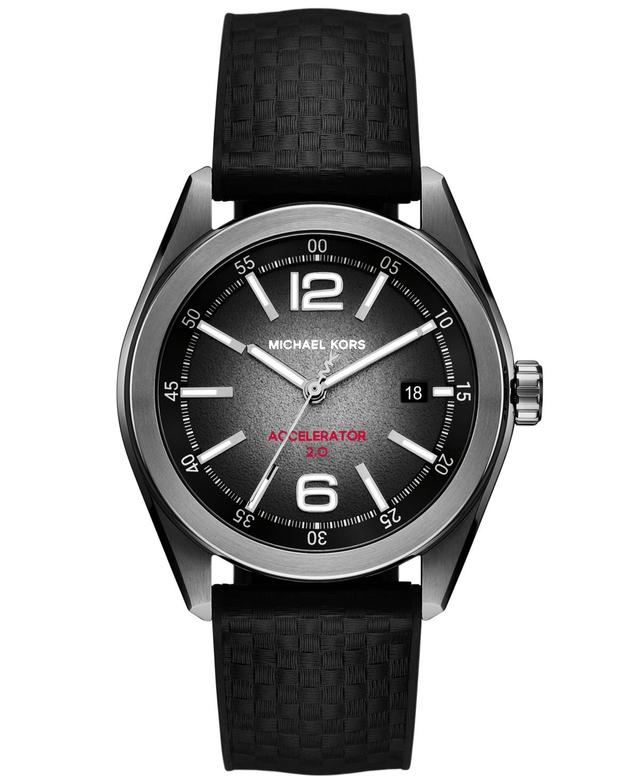 Michael Kors Mens Accelerator 2.0 Three-Hand Date Black Nylon and Silicone Strap Watch Product Image