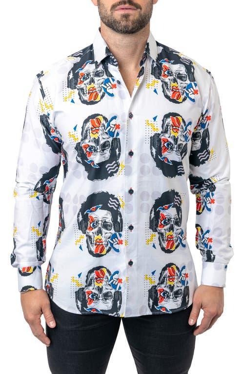 Mens Fibonacci Skull Puppet Dress Shirt Product Image