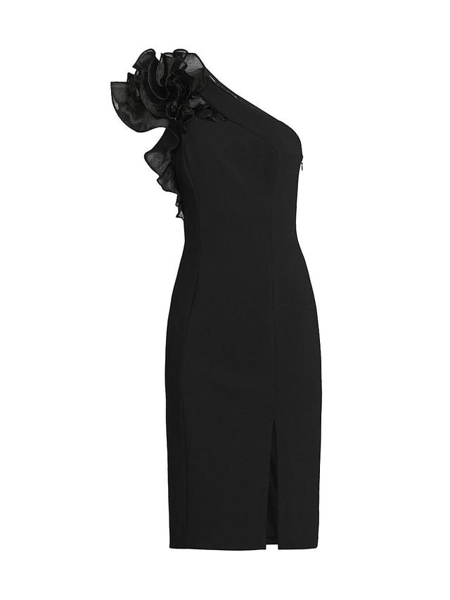 Womens Asymmetric Crepe Cocktail Dress Product Image