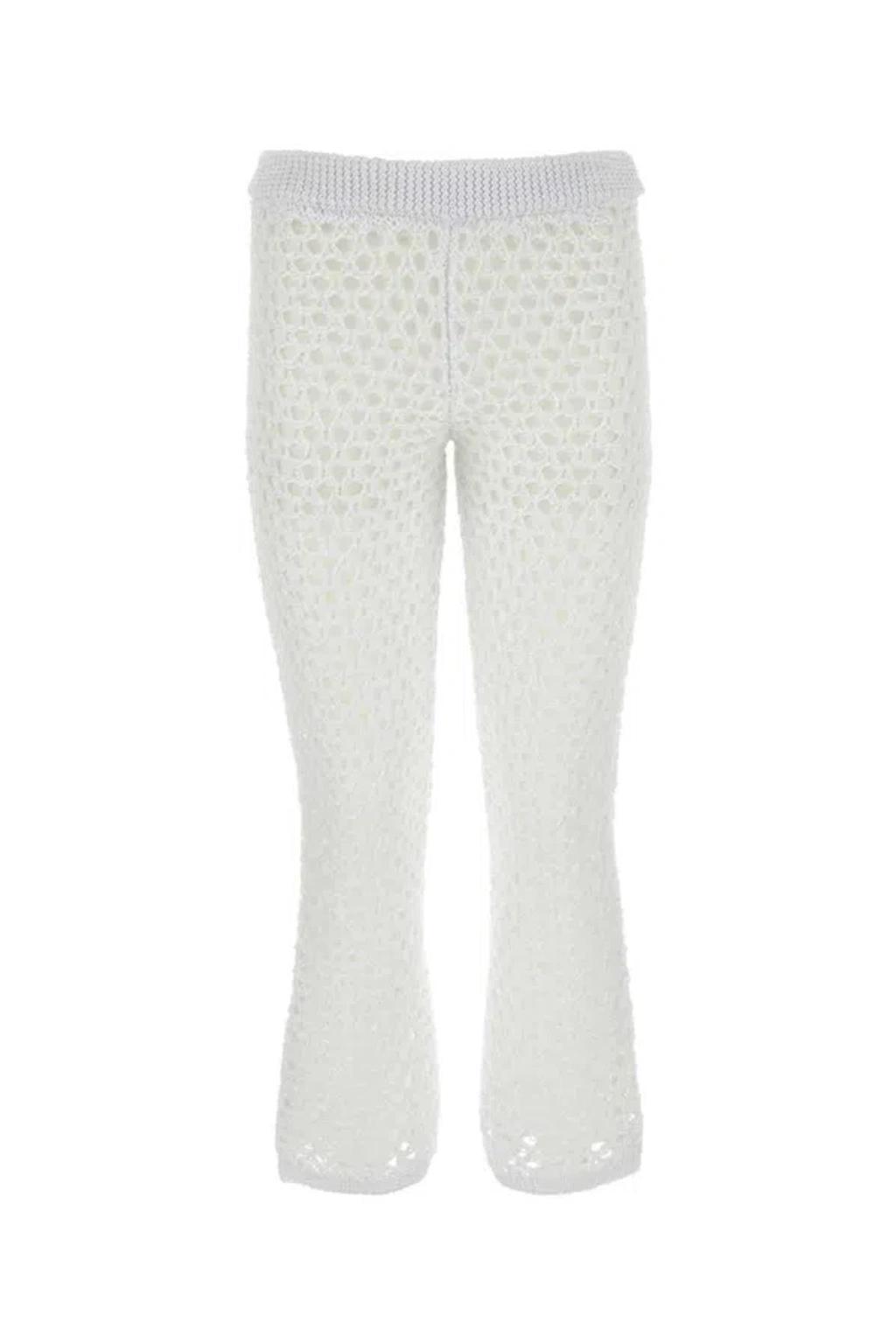 Flared Knitted Pants In White product image