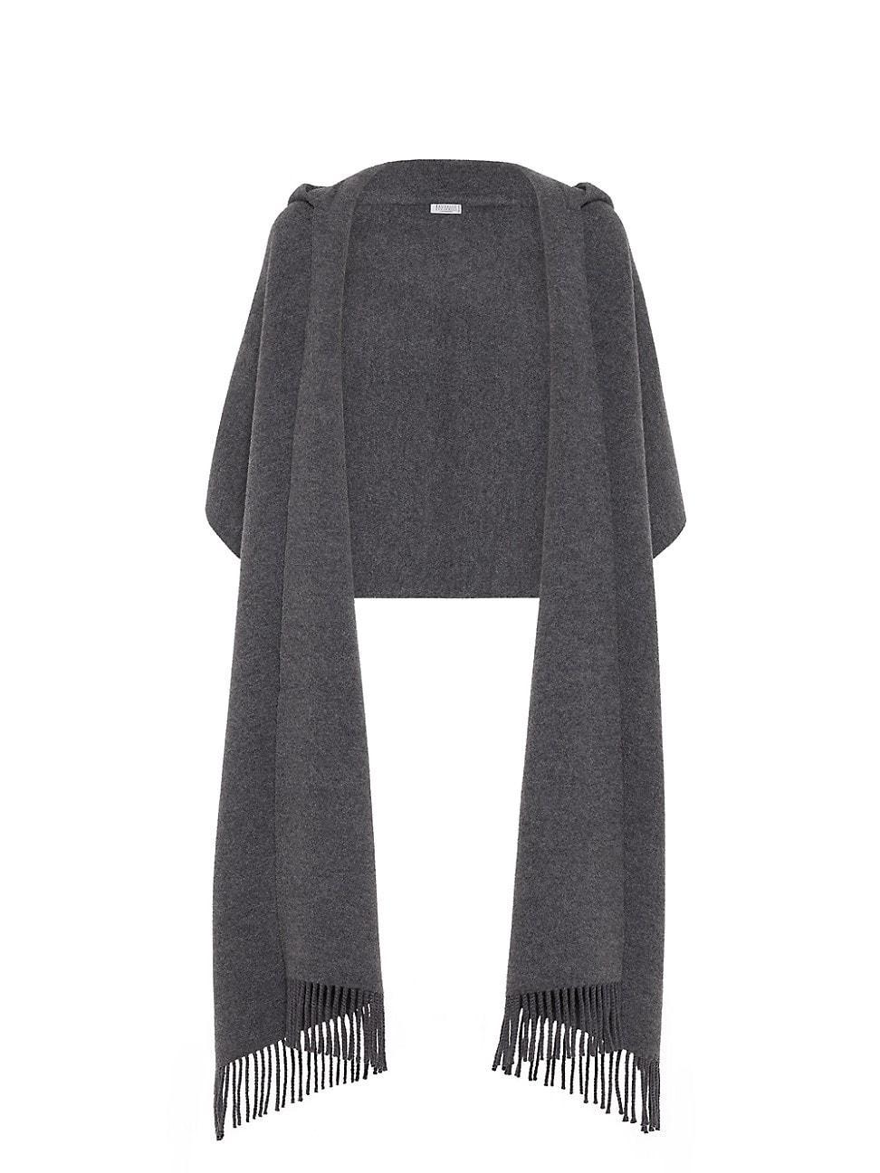 Womens Hooded Wool and Cashmere Knit Scarf product image