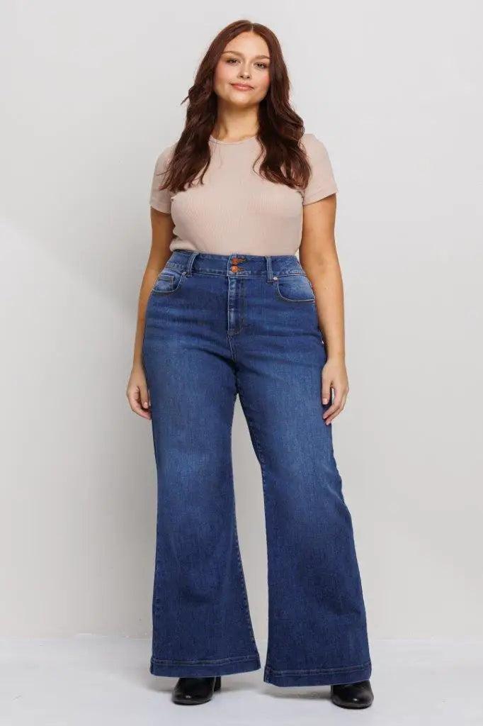 Women's Plus Size Classic Mid Rise Flare Jeans Female Product Image