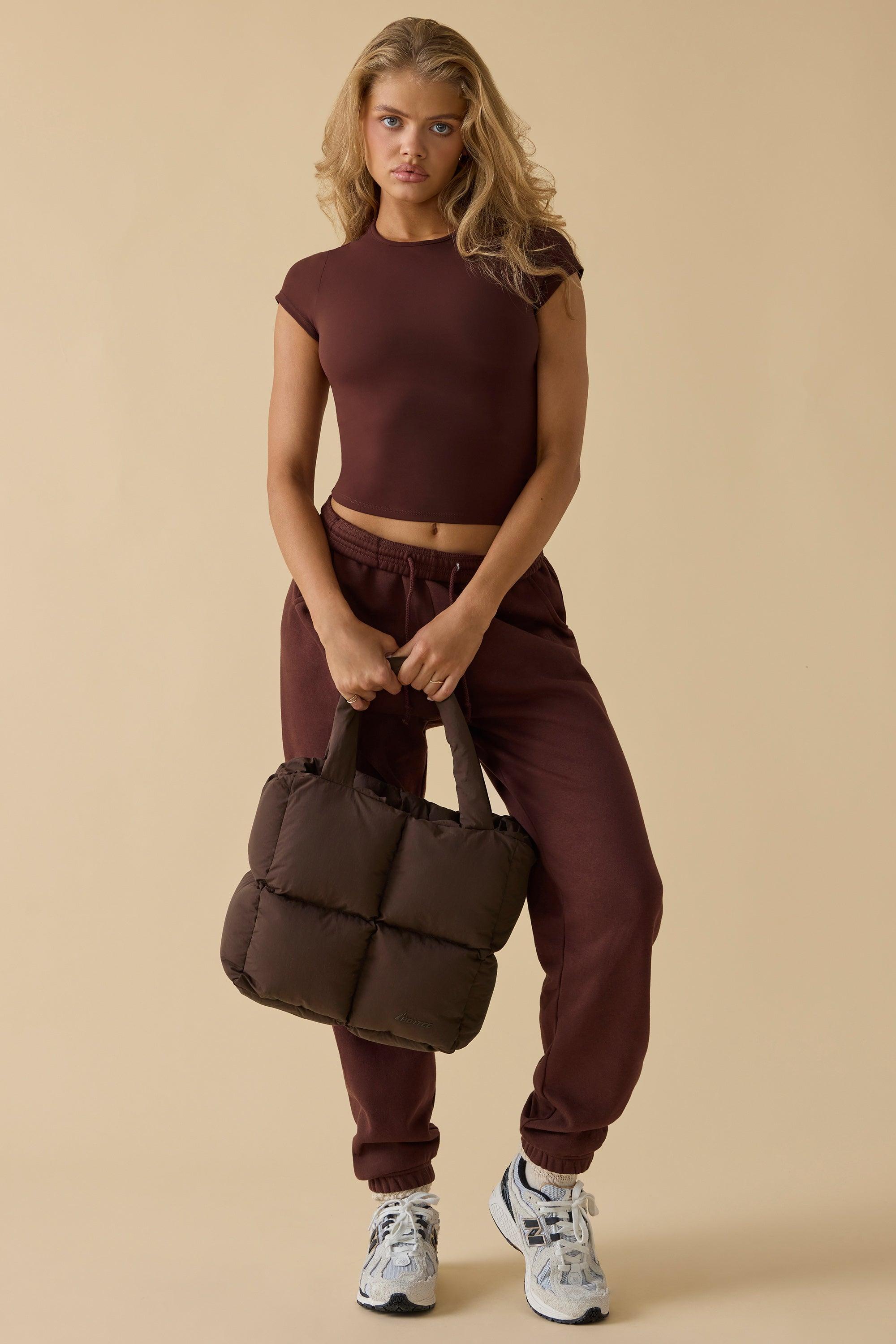 Quilted Puffer Bag in Mahogany Product Image