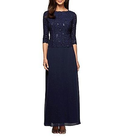 Alex Evenings Sequin Lace & Chiffon Gown Product Image