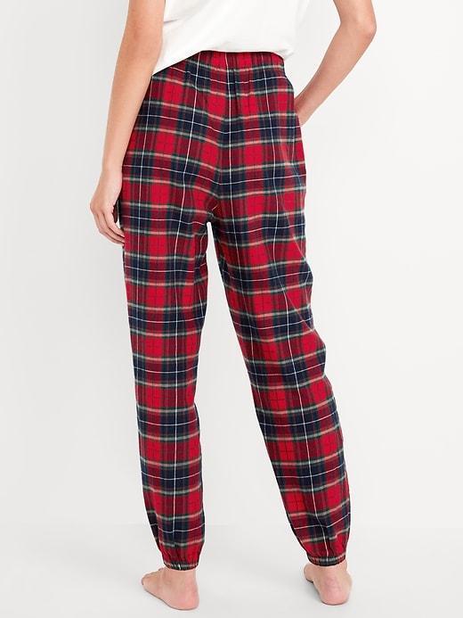 High-Waisted Flannel Pajama Joggers Product Image