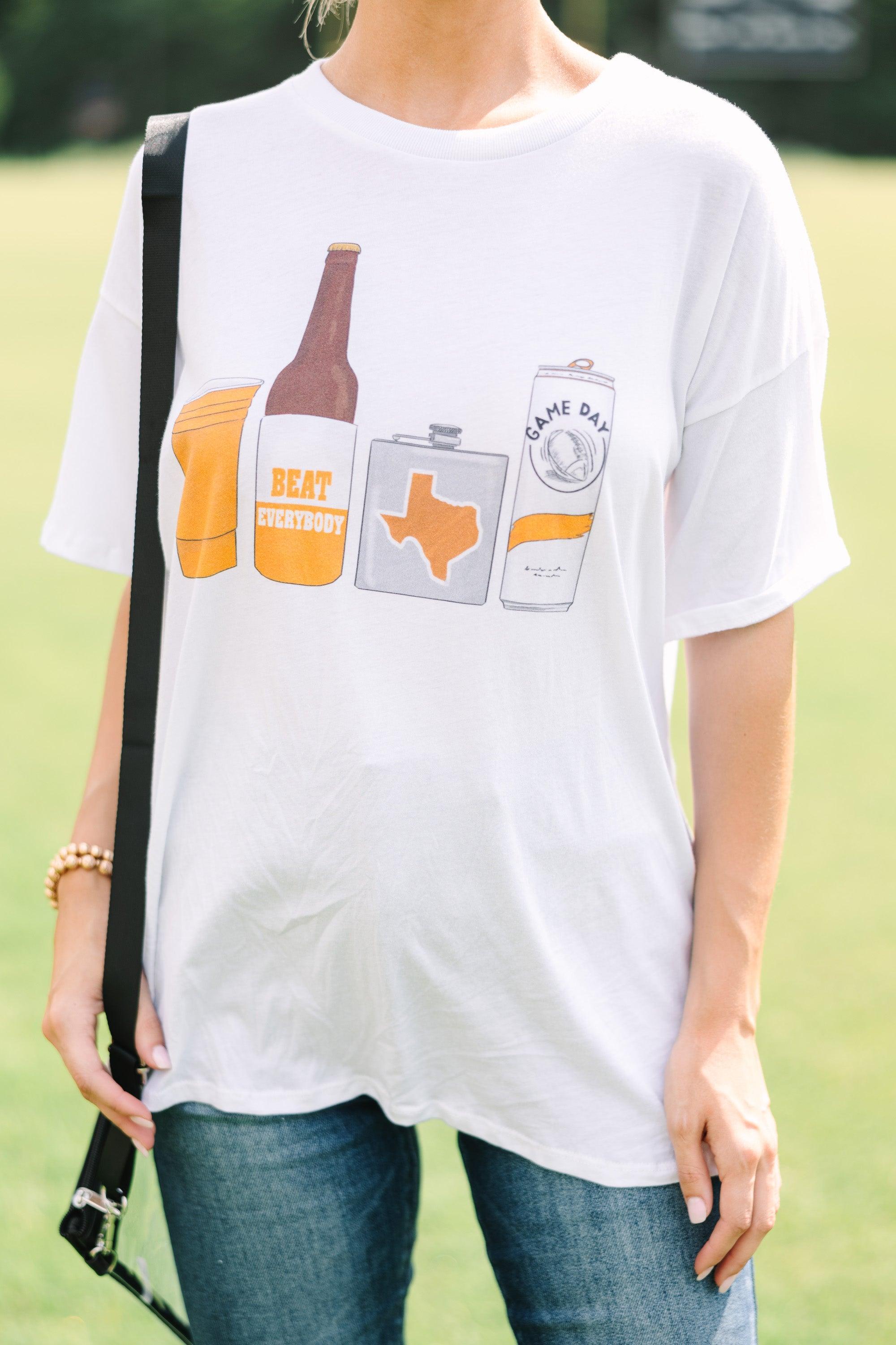 Drink Local Burnt Orange And White Gameday Graphic Tee Female Product Image