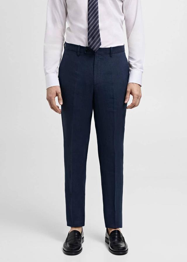 MANGO MAN - 100% linen suit trousers dark navyMen Product Image