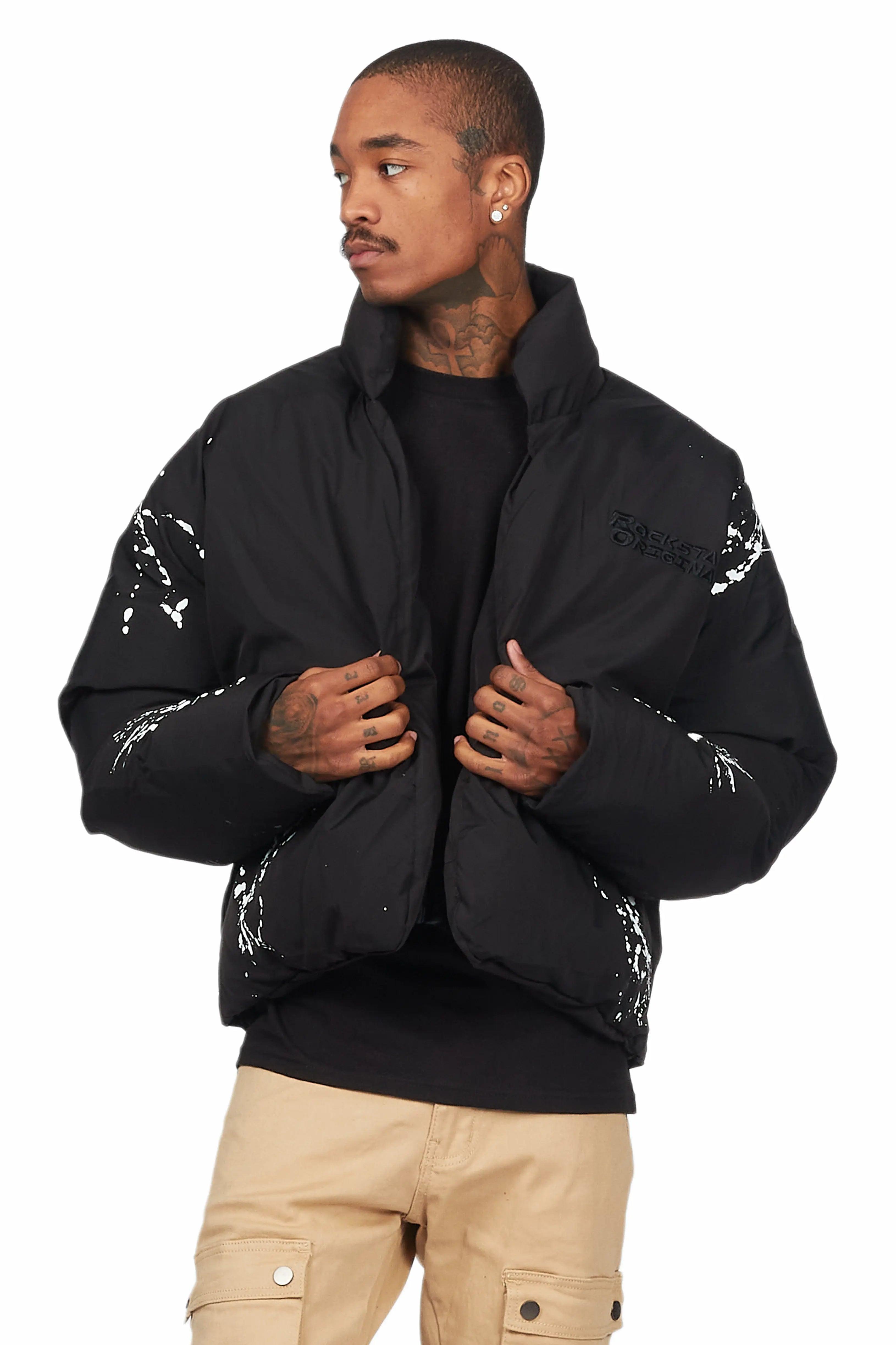 Rabbie Black/White Puffer Jacket Male Product Image