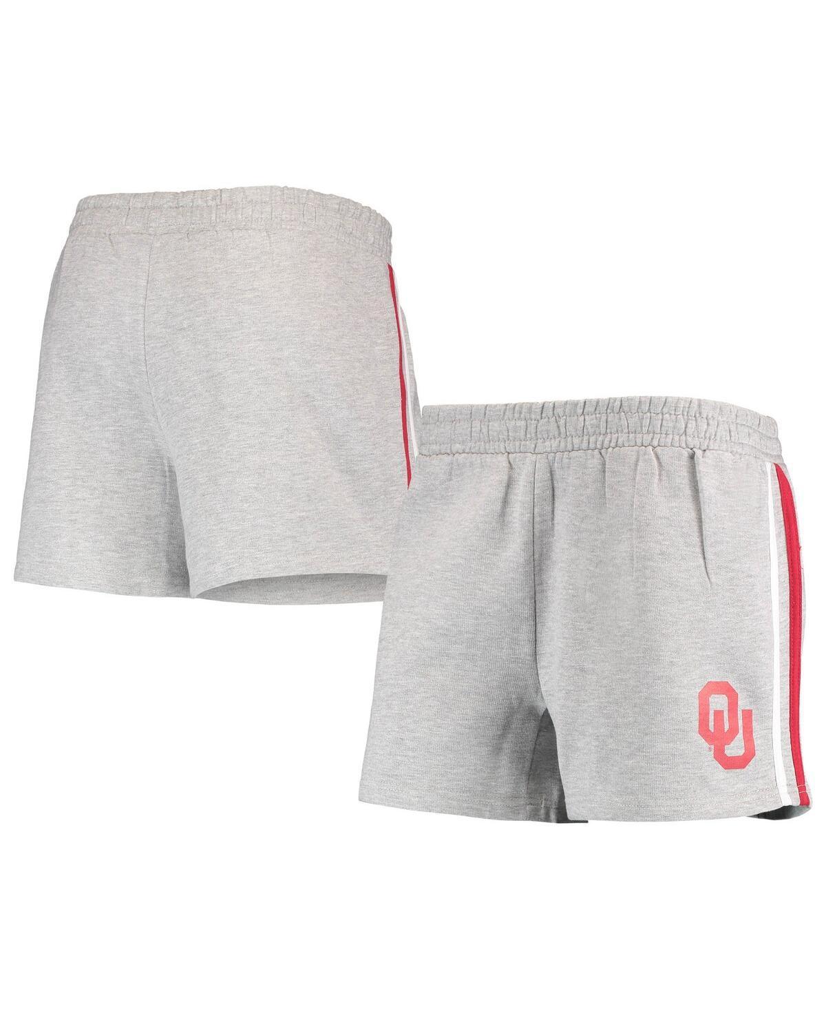 Womens Heathered Gray Oklahoma Sooners Plus Size 2-Stripes Shorts Product Image