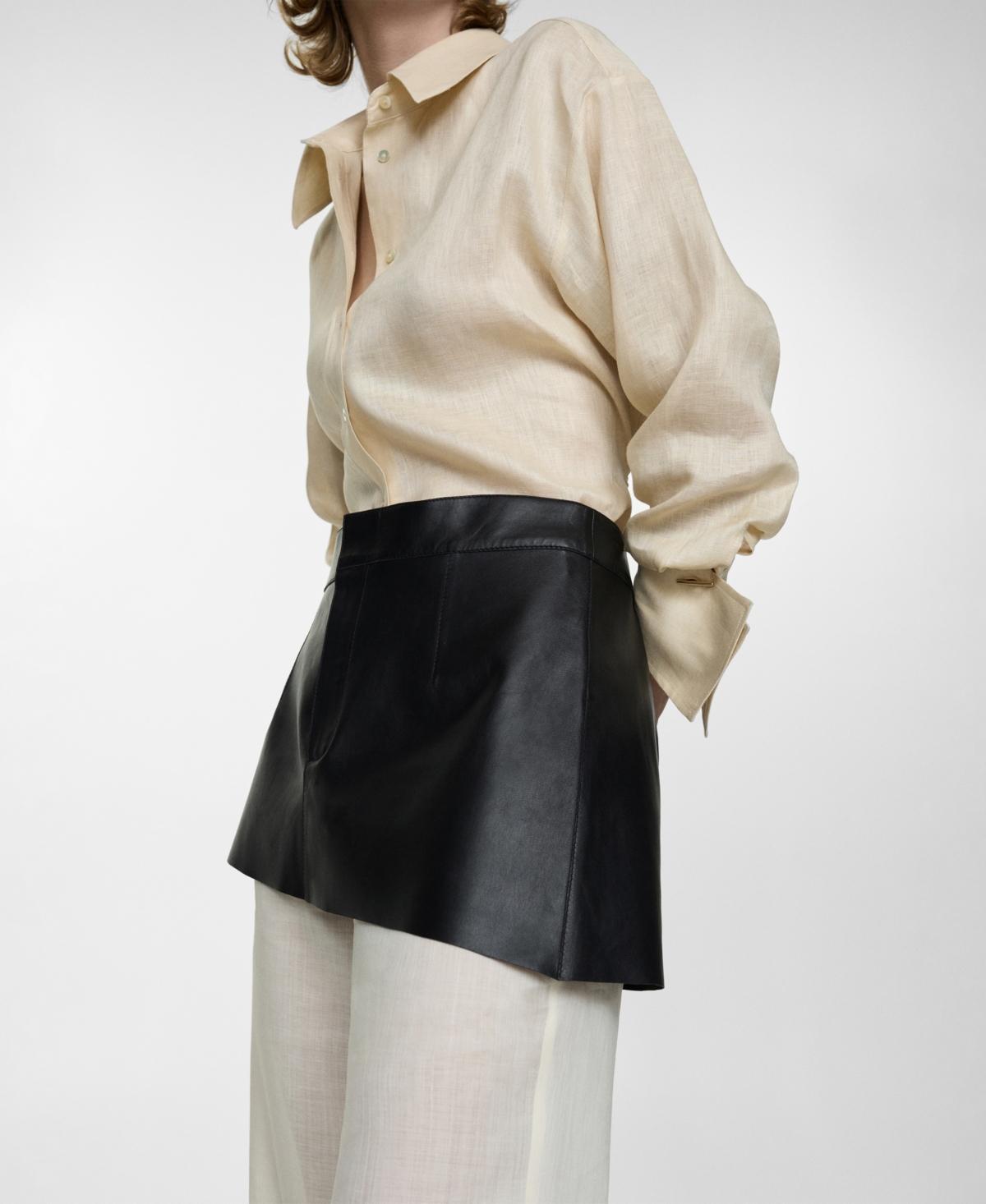 Mango Womens Asymmetrical Leather Sash Skirt Product Image