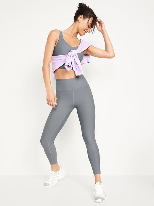 High-Waisted PowerSoft Ribbed Leggings Product Image