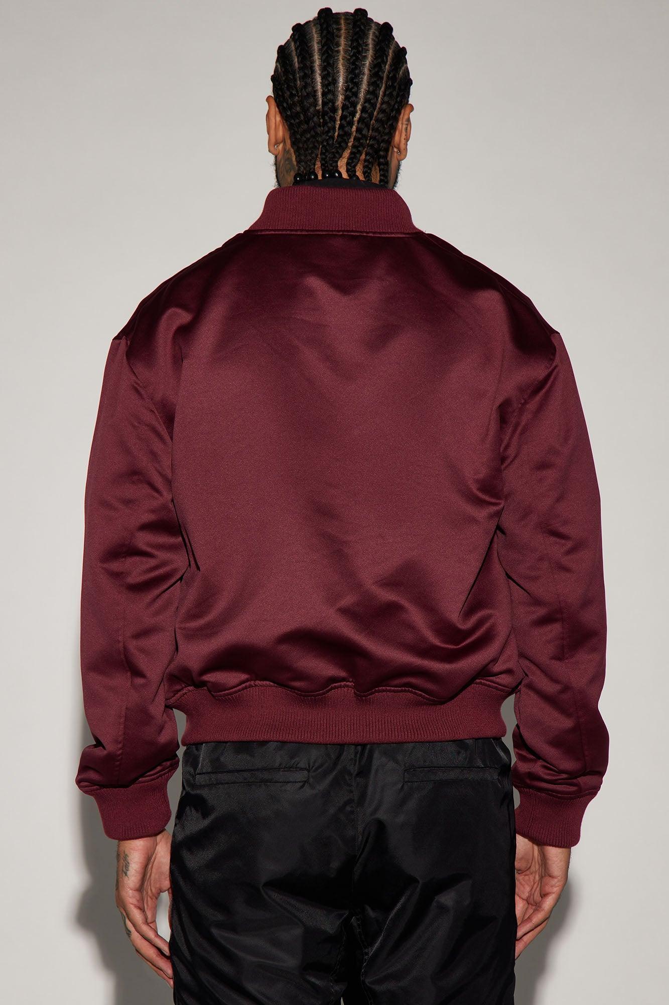 Ashton Essential Bomber Jacket - Burgundy Product Image