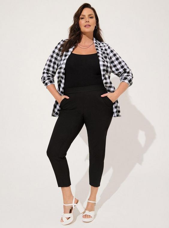 High-Rise Skinny Pull-On Relaxed Taper Refined Crepe Pant Product Image