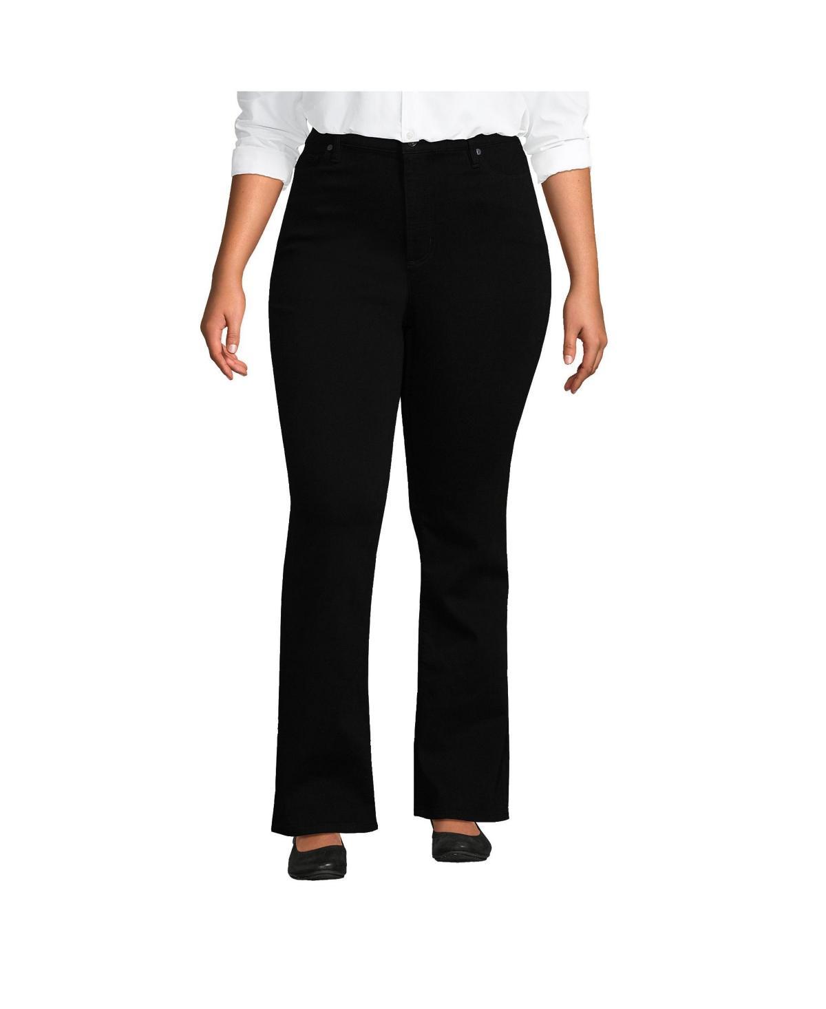 Lands End Womens High Rise Bootcut Black Denim Jeans Product Image