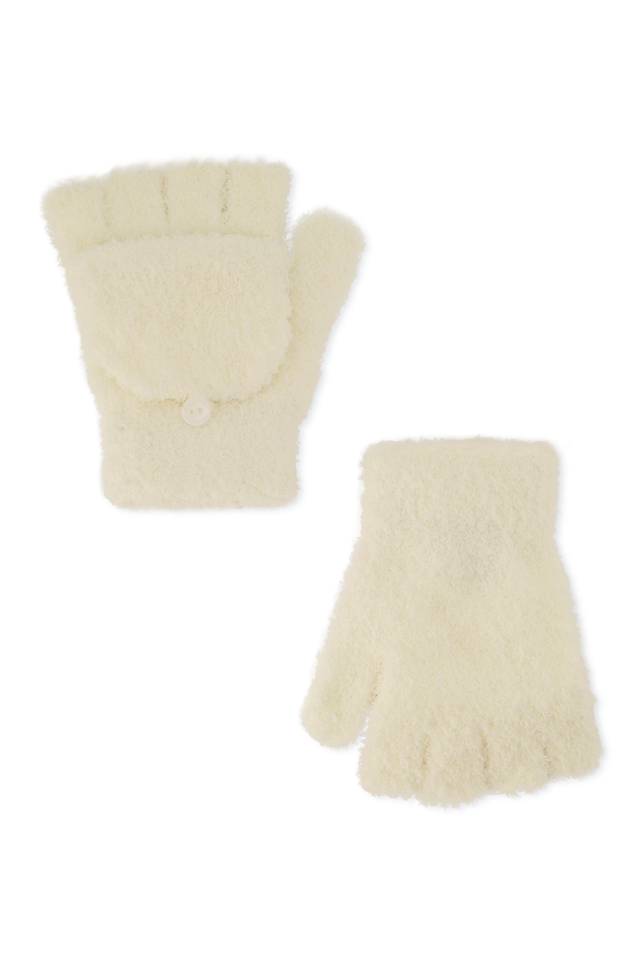 Eyelash Knit Convertible Fingerless Mittens Female Product Image