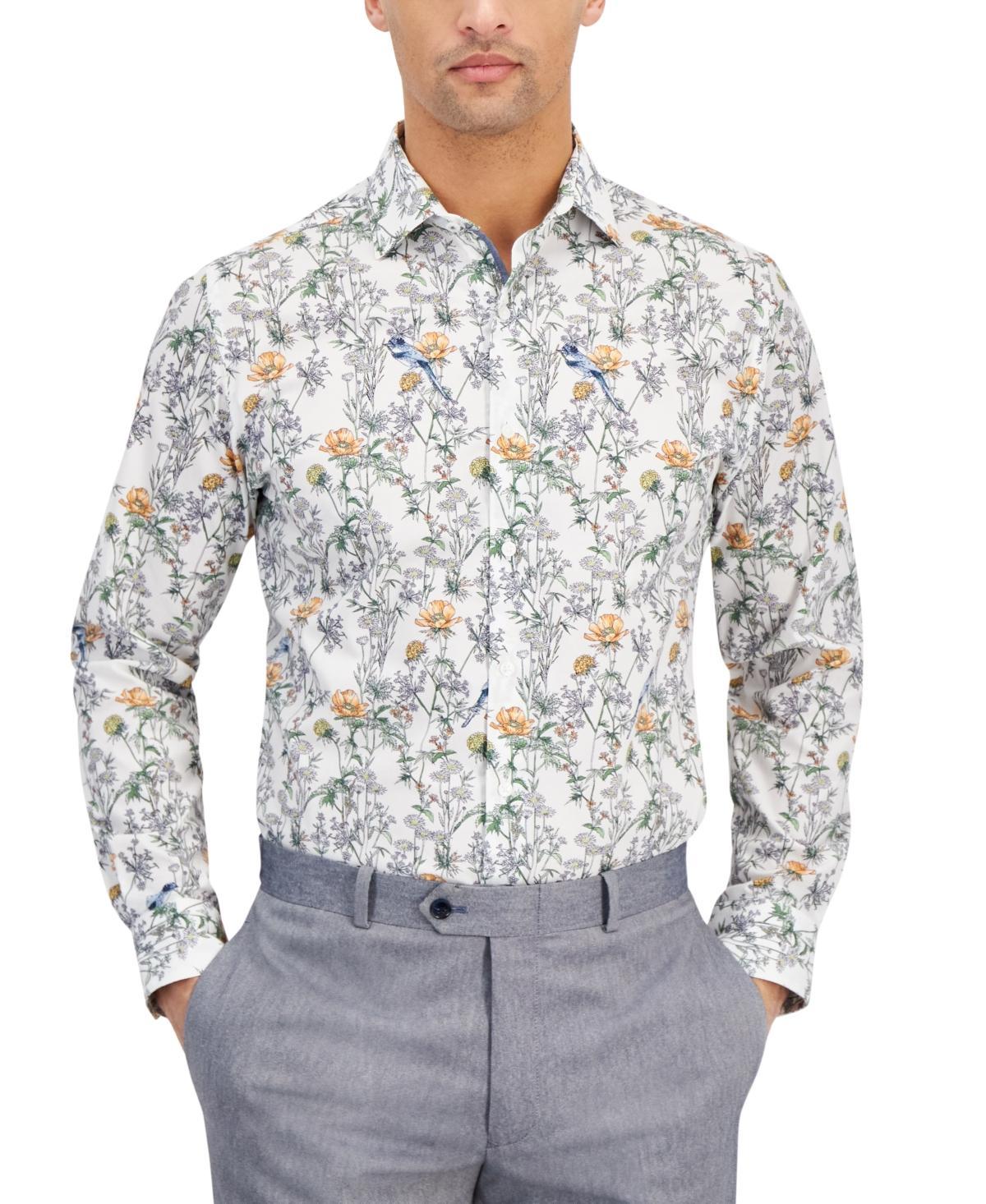 Bar Iii Mens Slim-Fit Bird Floral Dress Shirt, Created for Macys Product Image