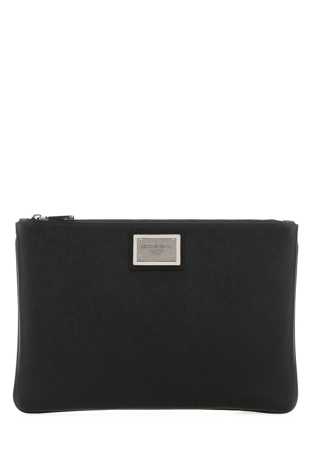 Leather Pouch In Black Product Image