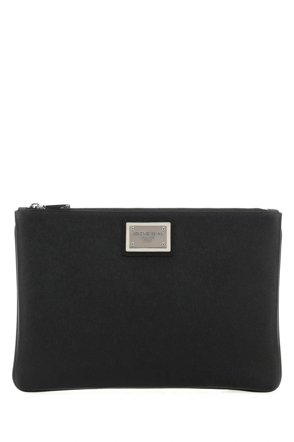 Black Leather And Nylon Pouch Product Image