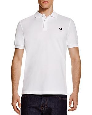 Fred Perry unisex plain polo shirt in navy Product Image